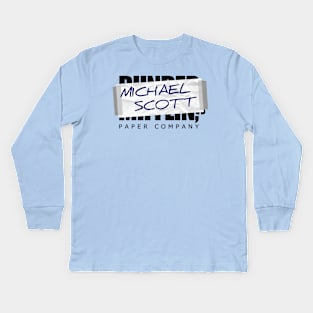 Michael Scott Paper Company Kids Long Sleeve T-Shirt